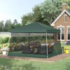 Outsunny 10' x 10' Pop Up Canopy, Outdoor Canopy Tent, Folding Shelter with Mesh Sidewalls, Carrying Bag for Backyard, Camping, Party, Green - 2 of 4
