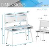 NicBex Study Writing Desk with Storage&Magnetic Dry Erase Blackboard,White Wood Finish Reading Desk,Home Workstation - 4 of 4