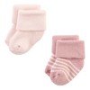 Hudson Baby Infant Girl Cotton Rich Newborn and Terry Socks, Mauve Taupe - 3 of 4