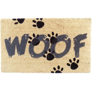 HomeRoots 18" X 30" Brown and Black Coir Woof Outdoor Door Mat - 1 of 4