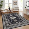 Indoor Vintage Medallion Printed Area Rugs for Living Room Retro Decor Thin Washable Non Slip Low Pile Soft Carpet for Bedroom - 3 of 4