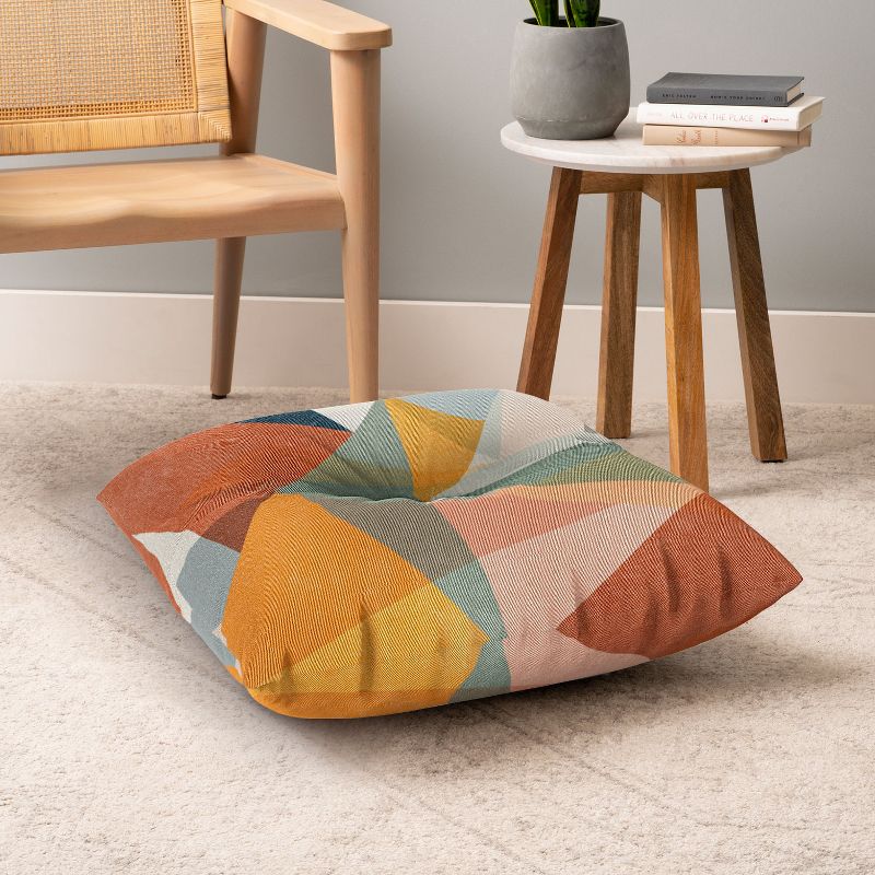 Little Arrow Design Co modern triangle mosaic multi Square Floor Pillow - Deny Desings, 4 of 5
