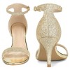 Perphy Women's Glitter Open Toe Ankle Buckle Strap Stiletto Heel Sandals - 3 of 4