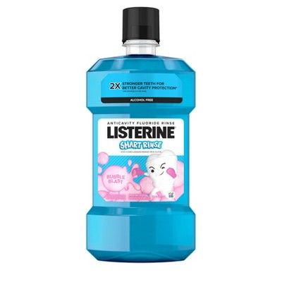 Listerine Smart Rinse Kids&#39; Fluoride Anticavity Mouthwash Bubble Gum - 16.9 fl oz