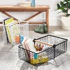 Large Black Wire with Natural Wood Handles 2-in-1 Milk Crate - Brightroom™ - image 2 of 4