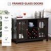 Sideboard, Glass Door Serving Buffet Cabinet, Liquor Cabinet with Adjustable Shelves, 12 Bottle Wine Rack for Living Room, Kitchen - 4 of 4