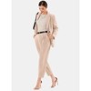 EXLURA Women's Business Blazer and High Elastic Waist Pant Suit Set Loose Fit Casual Fall Winter 2 Piece Suits for Work - 3 of 4