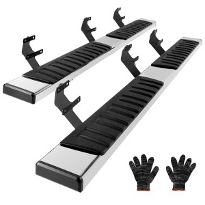 VEVOR Running Boards, 6" Step Bars Compatible with 2015-2023 Ford F150-Crew Cab/2017-2023 Ford F-250 F-350 Super Duty Crew Cab, 2 Piece,Black - 1 of 4
