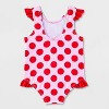 Baby Girls' Disney Minnie Mouse One Piece Swimsuit - Pink - 2 of 3