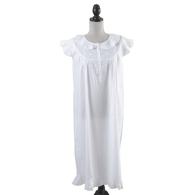 Saro Lifestyle Cotton Nightgown With Embroidered Design : Target