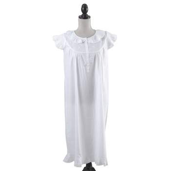 Saro Lifestyle Cotton Nightgown With Embroidered Design
