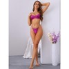 Allegra K Women's 2 Piece Adjustable Straps Push-up Floral Lace Bra and Underwear Sets - 4 of 4