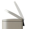 2.6 Gallon / 10 Liter Metal Bathroom Trash Can with Lid, Slim Waterproof Garbage Can for Bedroom, Small Step-on Trash Bin with Inner Bucket - 4 of 4