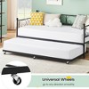Twin Metal Daybed with Trundle, Sofa Bed Frame, Durable and Heavy Duty Metal Slats, Noise Free,Space-Saving, Living Room, Bedroom, Guest Room - 4 of 4