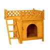 phiestina 2-Story Wooden Feral Cat House, Yellow, with Stairs & Balcony for Indoor/Outdoor Use - 2 of 4