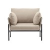 CAVINAS 2PC Outdoor Rattan Patio Chairs with Powder Coated Iron Frame & Cushions,Comfy Lounge Chair for Garden,Backyard,Balcony,Gray - 3 of 4