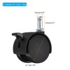Unique Bargains Nylon Furniture Replacement 360 Degree Circlip Swivel Stem Casters with Brake - 2 of 4