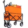 KTMBDW Collapsible Foldable Wagon Cart Beach Wagon Heavy Duty Utility Cart Utility Wagon Grocery Cart for Camping with 3pcs plastic Liner bag /Cover - 2 of 4