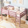 Okak Twin/Full Solid Rubber Wood Loft Bed with Ladder & Strengthened Slats,Wooden Bed Frame for Kids Room,Bedroom - 2 of 4
