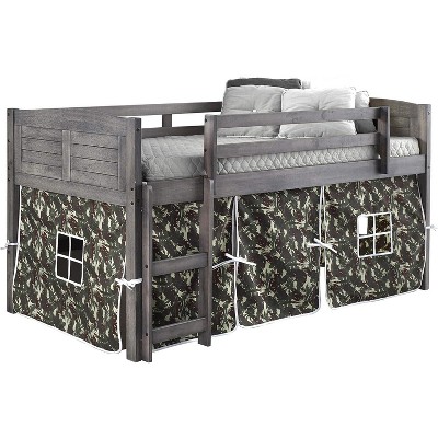 Donco LOUVER LOW LOFT ANTIQUE GREY W/ CAMO TENT KIT