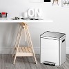 2 X 5.28 Gal Trash Can, Stainless Steel Dual Compartment Step-on Recycling Bin with Soft-Close Lids & Removable Plastic Inner Buckets - 2 of 4