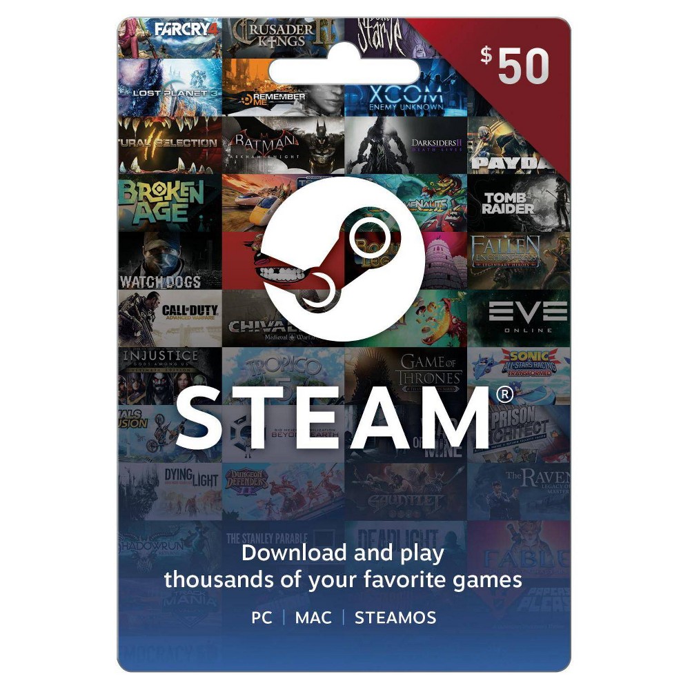 UPC 799366010272 product image for Steam Gift Card $50, Gaming Gift Cards | upcitemdb.com