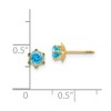 Black Bow Jewelry Kids 4mm Synthetic Blue Topaz Screw Back 14k Yellow Gold Stud Earrings - 4 of 4
