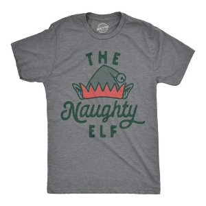 Mens The Naughty Elf T Shirt Funny Bad Behavior Xmas Elves Joke Tee For Guys - Crazy Dog Men's T Shirt - 1 of 4