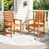 Costway Patio Chairs Set of 2/4 with Inclined Backrests and Slatted Seats for Deck - 2 of 4