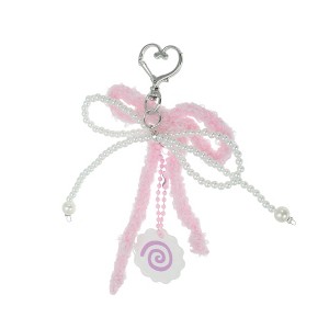 Unique Bargains Faux Pearl Bow Handbag Charm Pink 1 Pc - 1 of 4