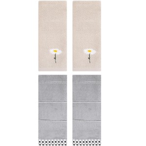 REGALWOVEN 4 Pcs Bathroom Soft Absorbent Hand Towels for Home Decor - 1 of 4