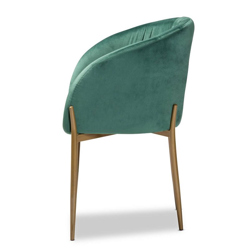 Ballard Velvet Fabric Upholstered Metal Dining Chair - Baxton Studio, 4 of 12