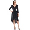 Coolmee Women's Velvet Maxi Dress V Neck Wrap 3/4 Long Sleeve Split Bridesmaid Cocktail Party Long Dresses for Wedding Guest - 2 of 4
