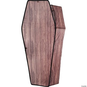 Seasonal Visions 60" Wooden-Look Brown Coffin With Lid Halloween Decoration - 1 of 1