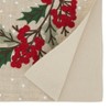 Saro Lifestyle Festive Holly Berry Wreath Table Runner, 16"x70", Beige - 2 of 3