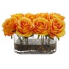 Nearly Natural 5.5-in Blooming Roses in Glass Vase Artificial Arrangement, Burgundy - 4 of 4