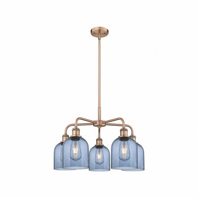 Bella - 5 Light Stem Hung Chandelier In Industrial Style-15 Inches Tall and 23.5 Inches Wide
