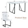 NicBex Dining Table Set for 4 Modern Minimalist White Marble-Veined MDF Dining Table with 4 PU Chairs for Kitchen - 3 of 4