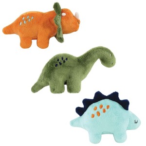 Luvable Friends Dog Squeaky Plush Dog Mini Toy Set, Dinosaurs, One Size - 1 of 4