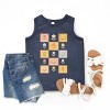 The Juniper Shop Checkered Floral Chart Youth Tank Top - S - Navy - 2 of 4