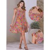 INSPIRE CHIC Women's Square Neck Cap Sleeve Smocked Floral Mini Dress - 2 of 4