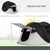 Vynxaria Black Outsunny Pop Up Tent Instant Camping Tent with Porch Carry Bag 3000mm Waterproof for 2-3 People - 3 of 4
