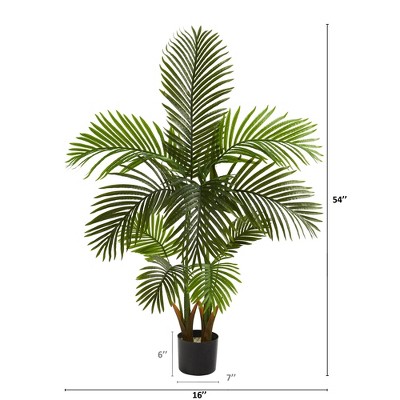 Lush Green 62" Artificial Areca Palm Tree in Nursery Planter