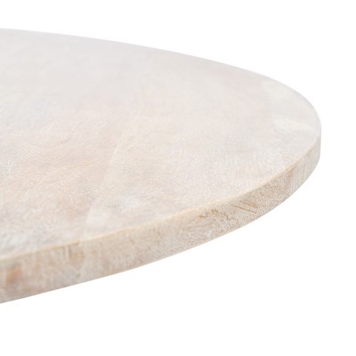 Coastal Charm Grey White Wash & Black Rattan Round Coffee Table