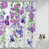 LunaLulinlk Purple Buttlefly Shower Curtain Floral Waterproof Fabric Bathroom Curtain 72x72 in - 4 of 4