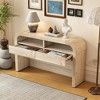 VYNXARIA Console Tables - 52in Natural Wood Wash Entryway Table with Curved Design, Retro Sofa Table with Storage - 4 of 4