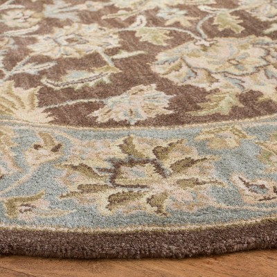Heritage 2' x 3' Brown and Blue Hand-Tufted Wool Area Rug