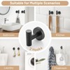 Itopfox 4 Piece Black Bathroom Hardware Set Stainless Steel Wall Mounted Includes Towel Ring Toilet Paper Holder 2 Hooks - 4 of 4