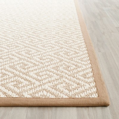 Natural Sisal and Jute 8' x 10' Area Rug with Geometric Pattern
