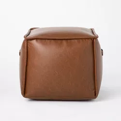Evanston Leather Cube Pouf - Threshold™ designed with Studio McGee